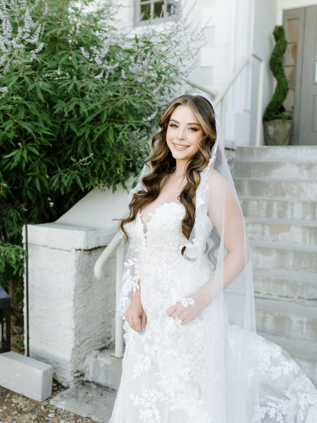 Lace cathedral length wedding veil