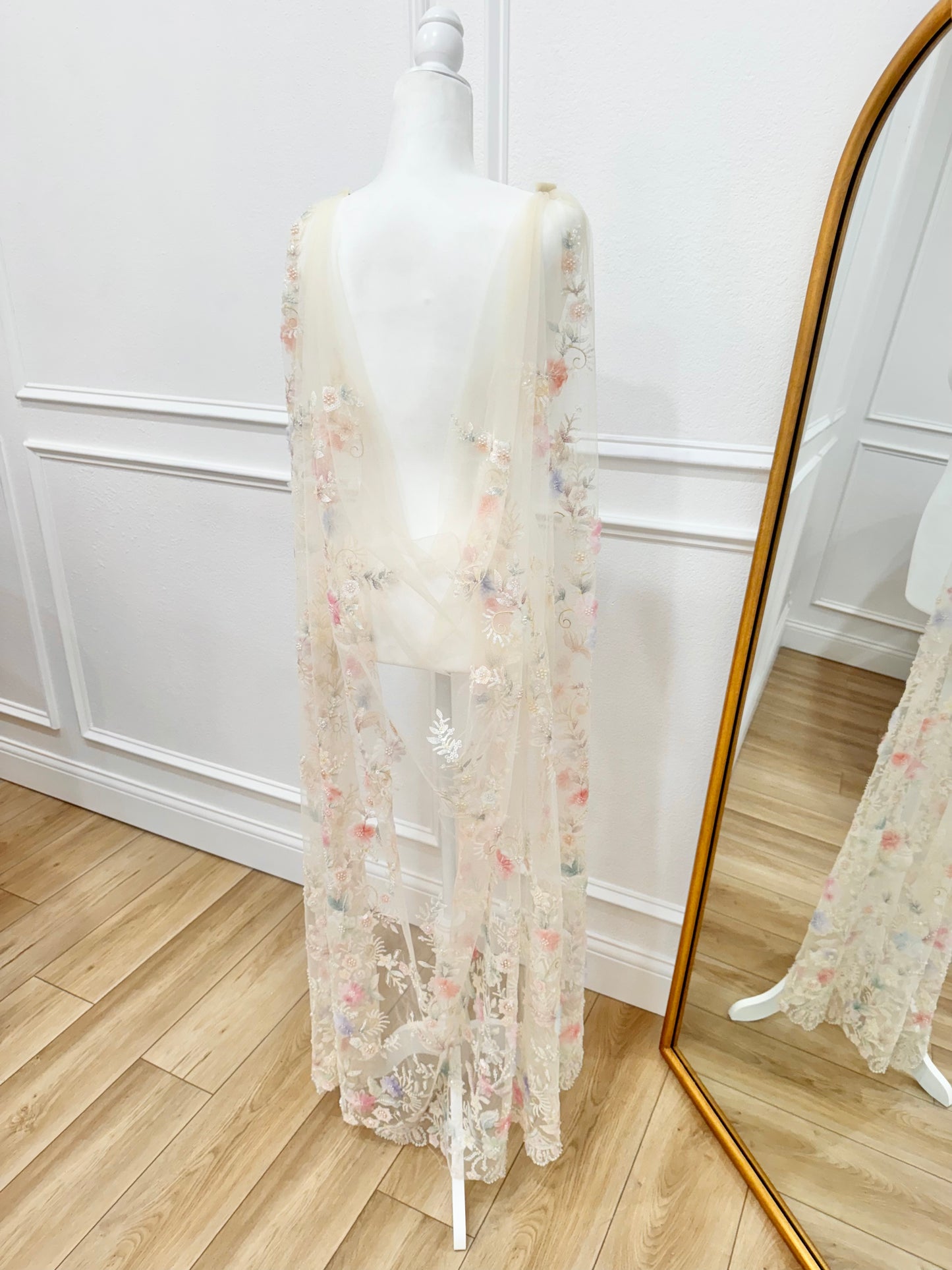 Genevive Pastel Floral Bridal Cape