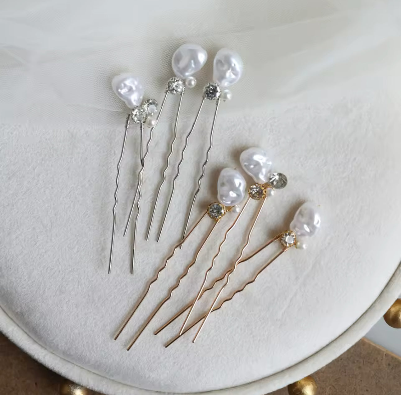 Natural Pearl Hair Pins For Bride