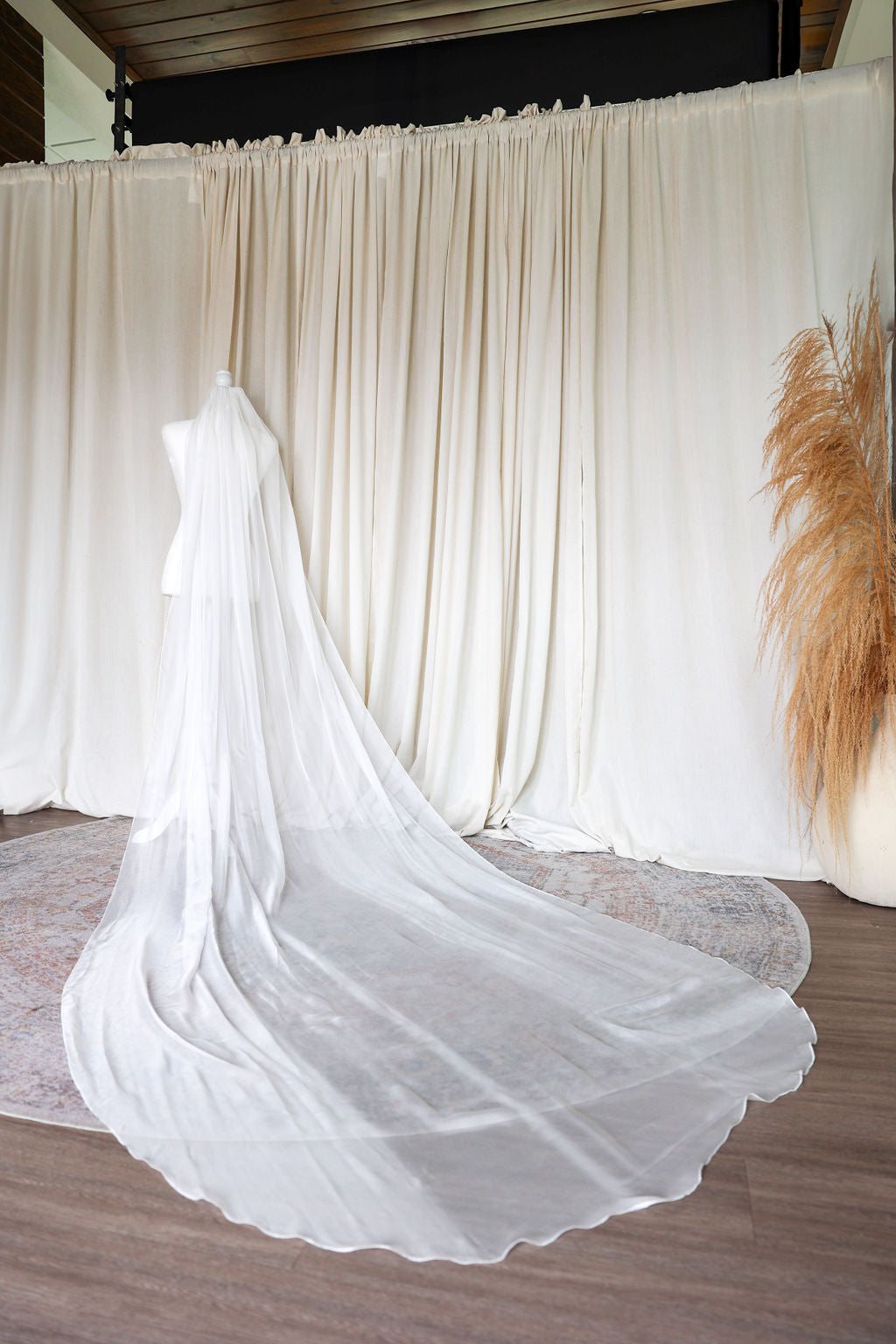 Bride Wearing Chiffon Veil