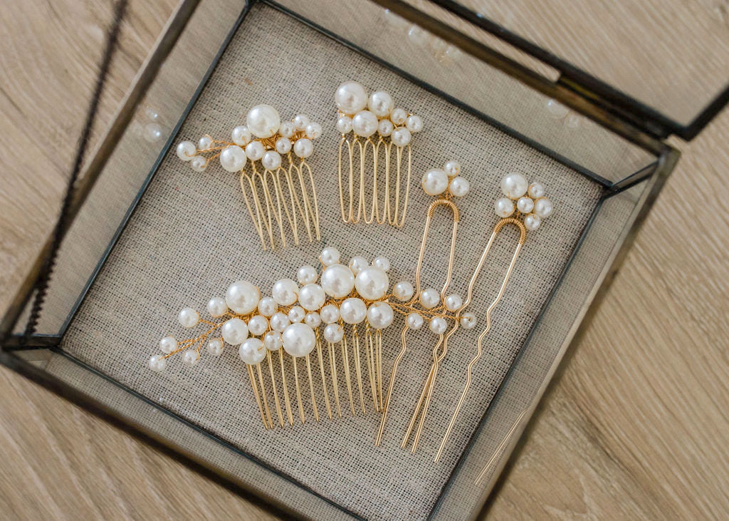 Pearl Hair Comb Set