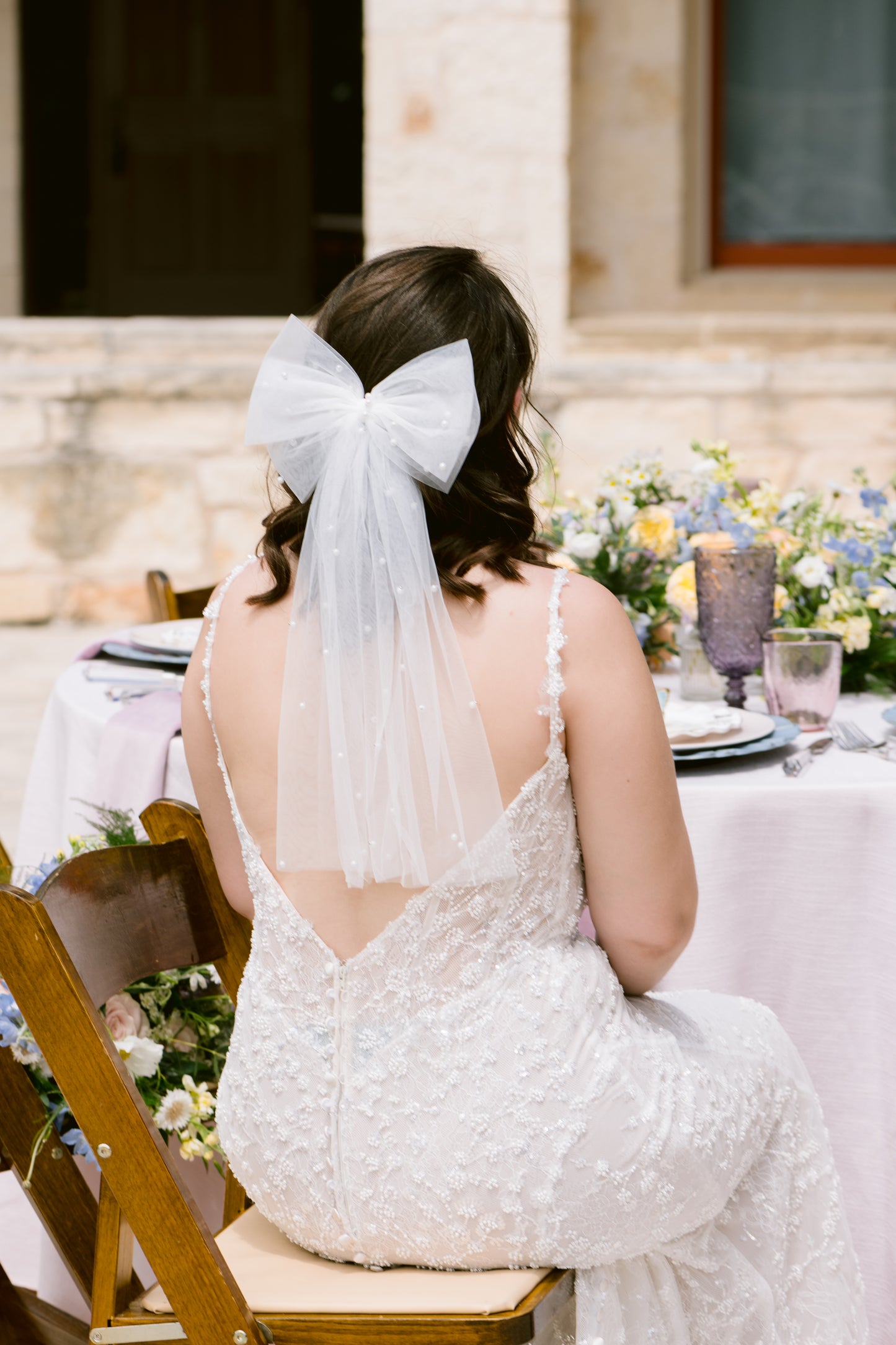 Eloise Pearl Tulle Hair Bow