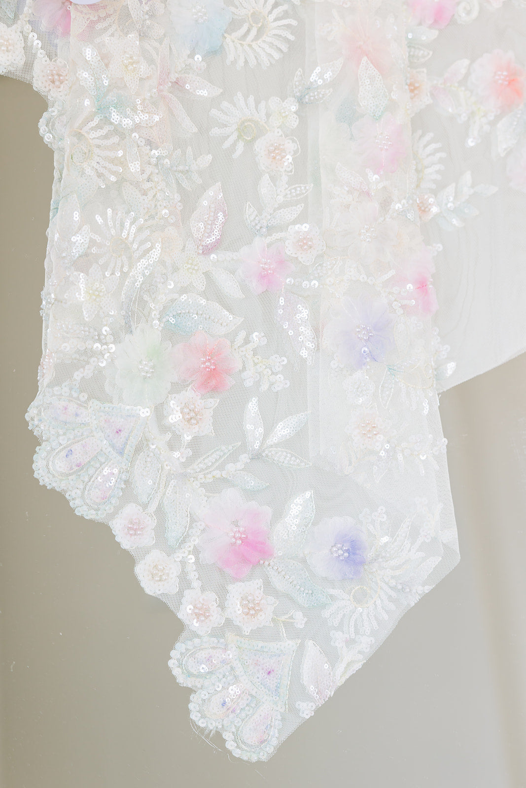 Pastel Floral Wedding Veil