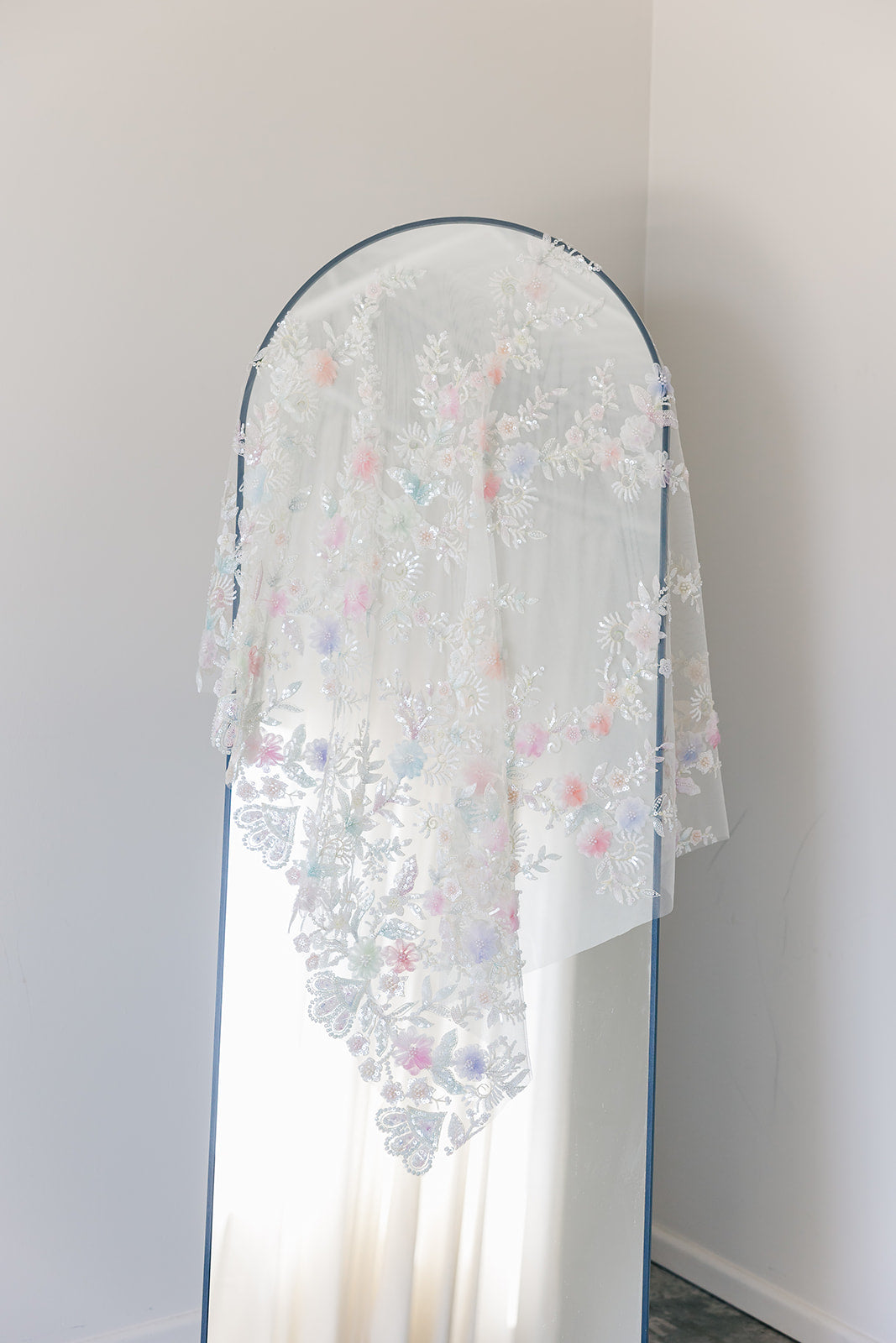 Pastel Floral Wedding Veil